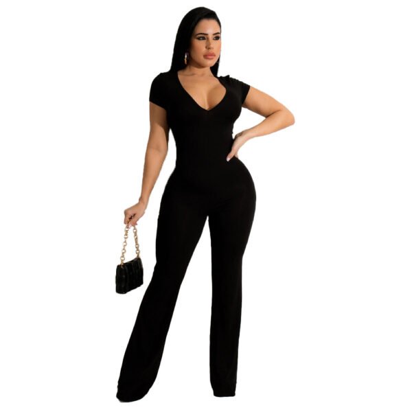 Bell-bottom Pants Short Sleeve Women's Jumpsuit - Image 9