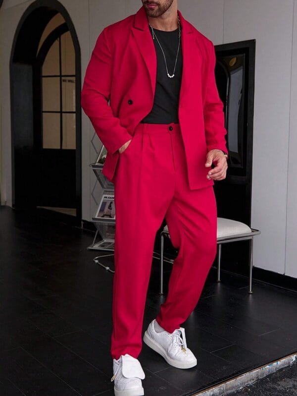 Spring And Autumn Personality Trend Loose Men's Suit - Image 7