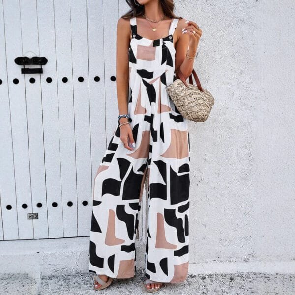 Women's Loose All-match Casual Printed Jumpsuit - Image 4