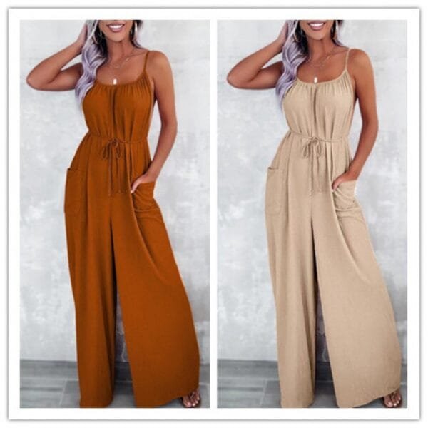 Women's Loose Pockets Suspender Jumpsuit - Image 2