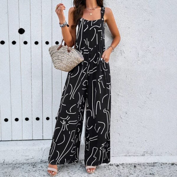 Women's Loose All-match Casual Printed Jumpsuit - Image 3