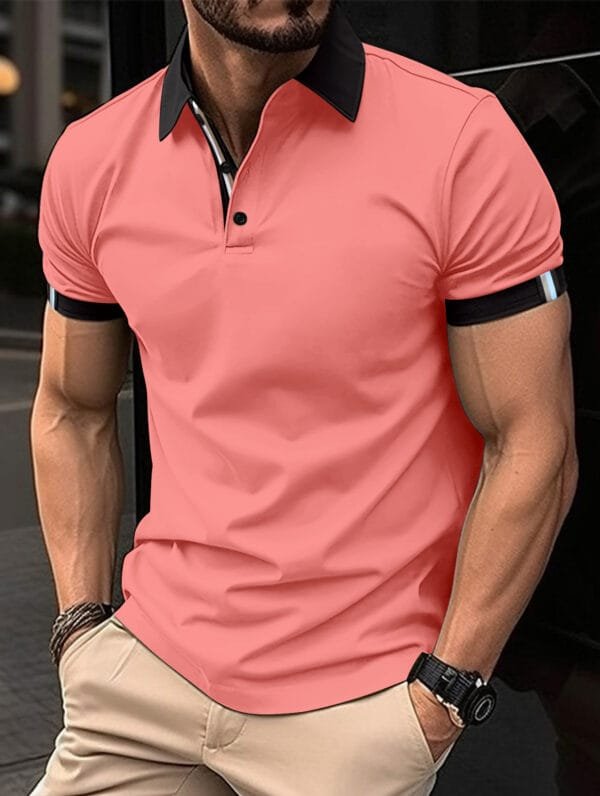 Men's Casual Button Solid Color Short Sleeves - Image 9