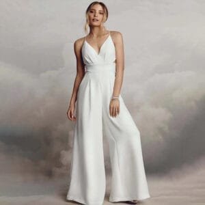Sleeveless V-neck Brace Skinny Sheath Backless Jumpsuit