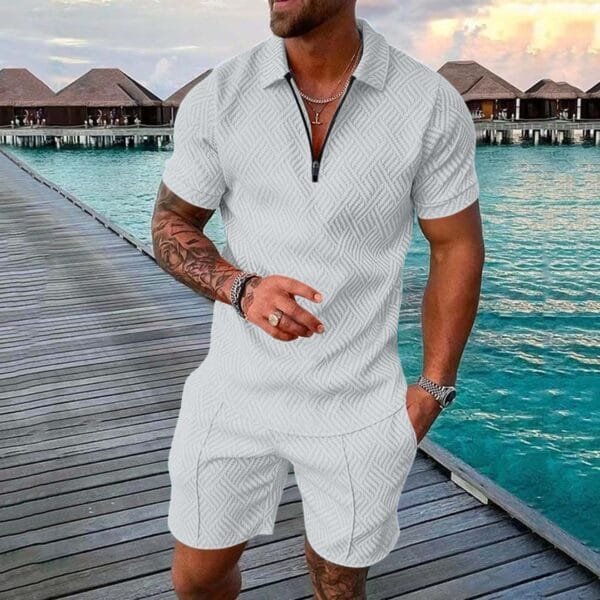 New Men's Summer Short Sleeve Shorts Casual Suit - Image 7