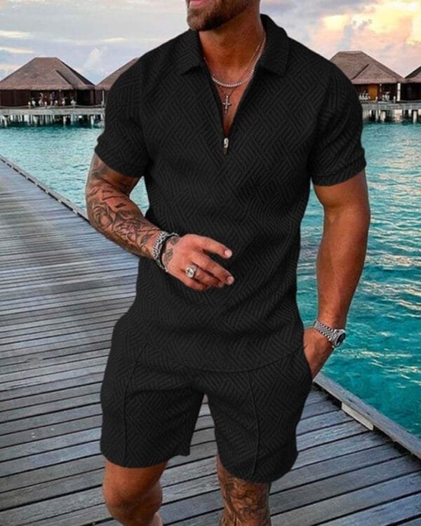 New Men's Summer Short Sleeve Shorts Casual Suit - Image 5