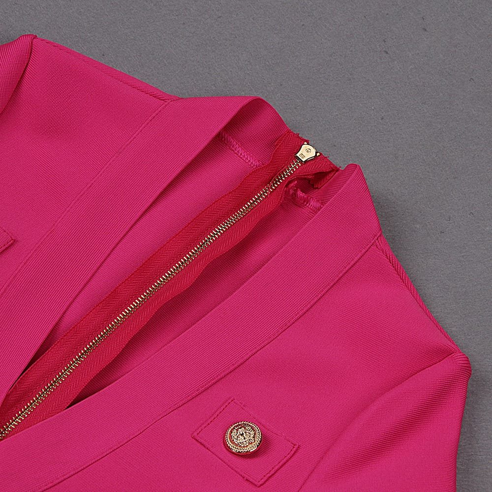 Single-breasted Long-sleeved Slim Ladies Temperament Dress - Image 2