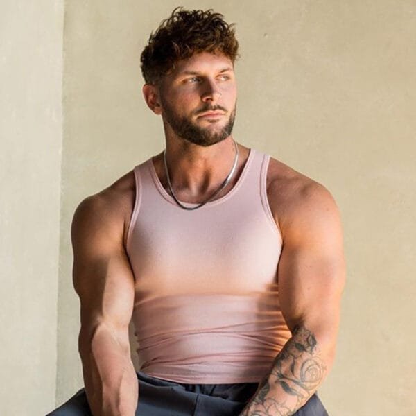 Men's Summer Knitted Ice Silk Rib Fitness Sports Casual Slim Vest - Image 4