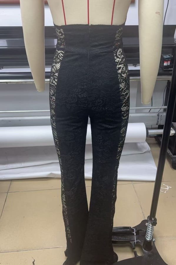 New Temperament Halter Black V-neck One-piece Trousers For Women - Image 3